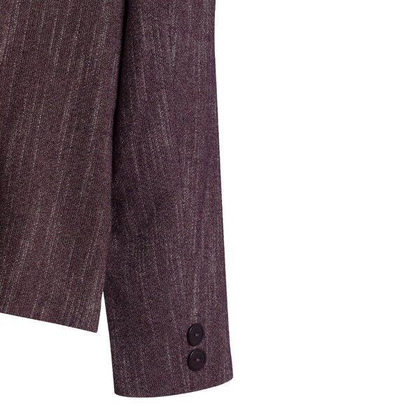 Tazzia Oy (Finland) Barleycorn Tweed Wool Cloverleaf Blazer Garnet : L - Picture 6 of 9